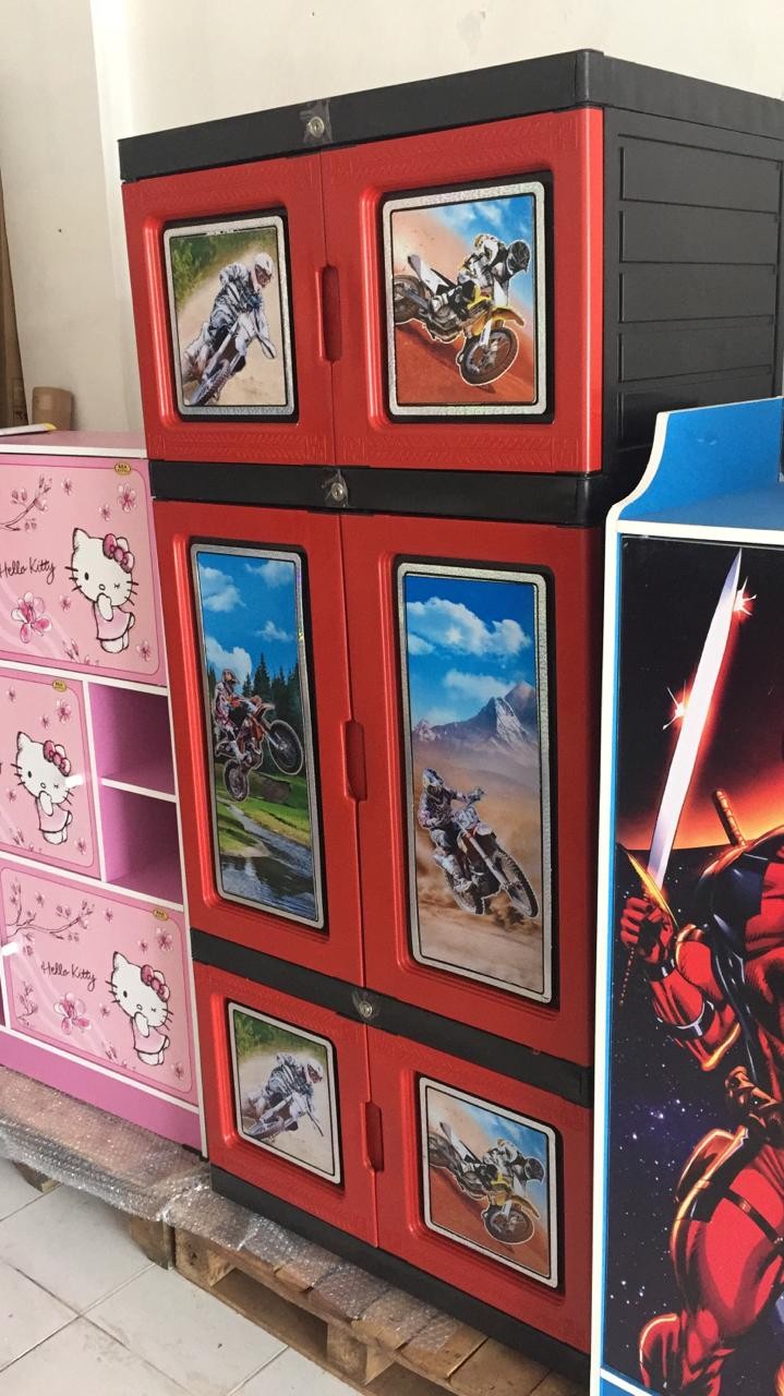 Lemari Plastik Anak Motif Motorcross